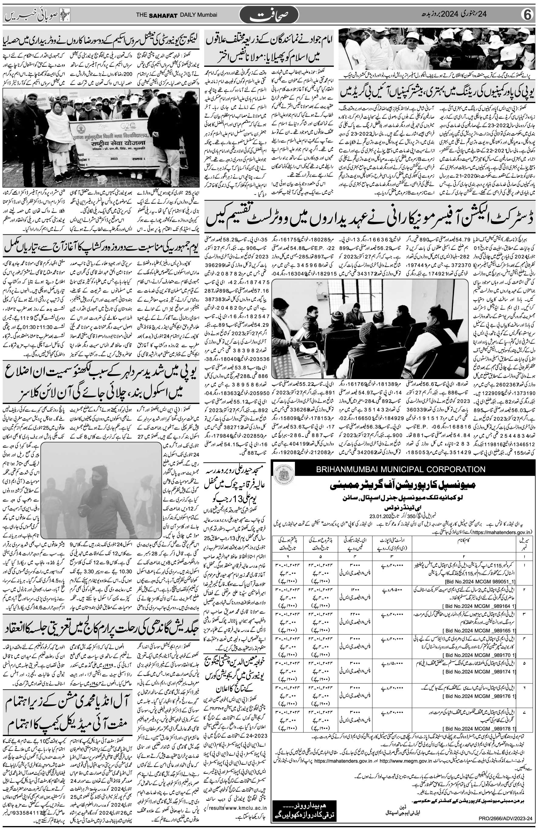 The Sahafat Urdu Daily, Published From Mumbai Maharashtra, India, Hindustan, Epaper Sahafat